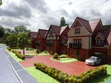 Architectural model of Manor Lane housing development for Berkeley Homes