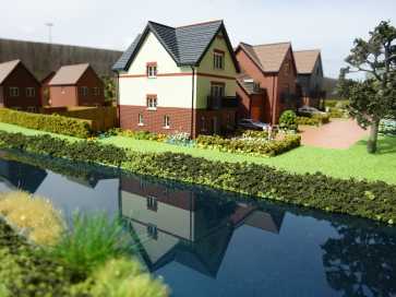 Architectural model of Woodhurst housing development for Berkeley Homes