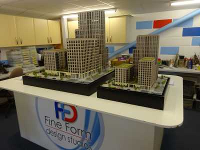 Model of Colindale Block D apartments for overseas display for Redrow - 1:150 scale